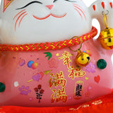 Maxbell Lucky Cat Statue Piggy Bank Animal Sculpture for New Year Decoration Pink