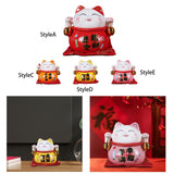 Maxbell Creative Lucky Cat Piggy Bank Animal Statue for Table Centerpiece Office StyleA