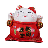 Maxbell Creative Lucky Cat Piggy Bank Animal Statue for Table Centerpiece Office StyleA