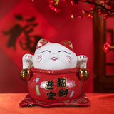 Maxbell Creative Lucky Cat Piggy Bank Animal Statue for Table Centerpiece Office StyleA