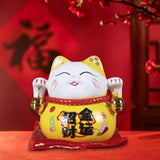 Maxbell Creative Lucky Cat Piggy Bank Animal Statue for Table Centerpiece Office StyleD