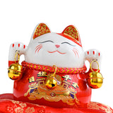 Maxbell Chinese Style Lucky Cat Money Bank Saving Box for Office Home Decorations Red