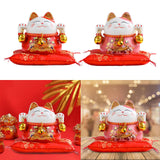 Maxbell Chinese Style Lucky Cat Money Bank Saving Box for Office Home Decorations Red