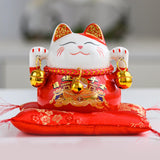 Maxbell Chinese Style Lucky Cat Money Bank Saving Box for Office Home Decorations Red