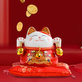 Maxbell Chinese Style Lucky Cat Money Bank Saving Box for Office Home Decorations Red
