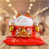Maxbell Chinese Style Lucky Cat Money Bank Saving Box for Office Home Decorations Red