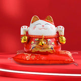 Maxbell Chinese Style Lucky Cat Money Bank Saving Box for Office Home Decorations Red