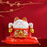 Maxbell Chinese Style Lucky Cat Money Bank Saving Box for Office Home Decorations Red