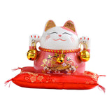 Maxbell Chinese Style Lucky Cat Money Bank Saving Box for Office Home Decorations Pink