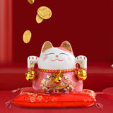 Maxbell Chinese Style Lucky Cat Money Bank Saving Box for Office Home Decorations Pink