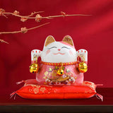 Maxbell Chinese Style Lucky Cat Money Bank Saving Box for Office Home Decorations Pink