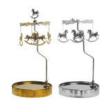 Maxbell Metal Candle Holder Carousel Tray Decorations Rotating Candlestick for Home Aureate