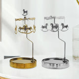 Maxbell Metal Candle Holder Carousel Tray Decorations Rotating Candlestick for Home Aureate