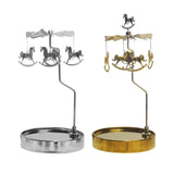 Maxbell Metal Candle Holder Carousel Tray Decorations Rotating Candlestick for Home Aureate