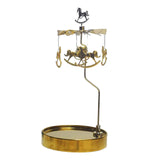 Maxbell Metal Candle Holder Carousel Tray Decorations Rotating Candlestick for Home Aureate