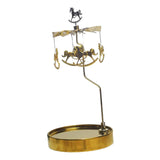 Maxbell Metal Candle Holder Carousel Tray Decorations Rotating Candlestick for Home Aureate