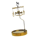Maxbell Metal Candle Holder Carousel Tray Decorations Rotating Candlestick for Home Aureate