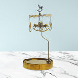 Maxbell Metal Candle Holder Carousel Tray Decorations Rotating Candlestick for Home Aureate