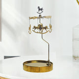Maxbell Metal Candle Holder Carousel Tray Decorations Rotating Candlestick for Home Aureate