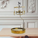 Maxbell Metal Candle Holder Carousel Tray Decorations Rotating Candlestick for Home Aureate