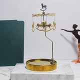 Maxbell Metal Candle Holder Carousel Tray Decorations Rotating Candlestick for Home Aureate