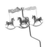 Maxbell Metal Candle Holder Carousel Tray Decorations Rotating Candlestick for Home Argent