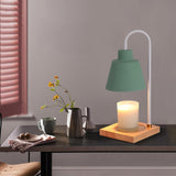 Maxbell Electric Candle Warmer Fragrance Wooden Base for Desk Living Room Yoga Green