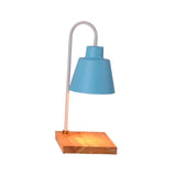 Maxbell Electric Candle Warmer Fragrance Wooden Base for Desk Living Room Yoga Blue