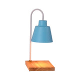 Maxbell Electric Candle Warmer Fragrance Wooden Base for Desk Living Room Yoga Blue