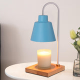 Maxbell Electric Candle Warmer Fragrance Wooden Base for Desk Living Room Yoga Blue