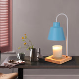 Maxbell Electric Candle Warmer Fragrance Wooden Base for Desk Living Room Yoga Blue
