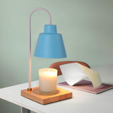 Maxbell Electric Candle Warmer Fragrance Wooden Base for Desk Living Room Yoga Blue