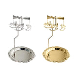 Maxbell Rotary Candle Holder Tray Home Storage Tray for Wedding Gathering Argent