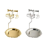 Maxbell Rotary Candle Holder Tray Home Storage Tray for Wedding Gathering Argent