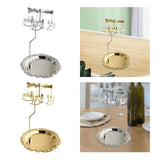 Maxbell Rotary Candle Holder Tray Home Storage Tray for Wedding Gathering Argent