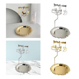 Maxbell Rotary Candle Holder Tray Home Storage Tray for Wedding Gathering Argent