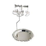 Maxbell Rotary Candle Holder Tray Home Storage Tray for Wedding Gathering Argent