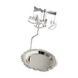 Maxbell Rotary Candle Holder Tray Home Storage Tray for Wedding Gathering Argent