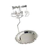 Maxbell Rotary Candle Holder Tray Home Storage Tray for Wedding Gathering Argent
