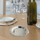 Maxbell Rotary Candle Holder Tray Home Storage Tray for Wedding Gathering Argent