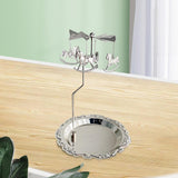 Maxbell Rotary Candle Holder Tray Home Storage Tray for Wedding Gathering Argent