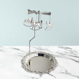 Maxbell Rotary Candle Holder Tray Home Storage Tray for Wedding Gathering Argent