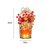 Maxbell Chinese New Year Flower Basket Festival Ornament Tabletop for Holiday Home Orange