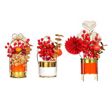 Maxbell Chinese New Year Flower Basket Festival Ornament Tabletop for Holiday Home Orange
