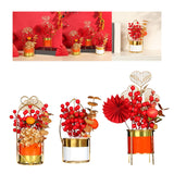 Maxbell Chinese New Year Flower Basket Festival Ornament Tabletop for Holiday Home Orange