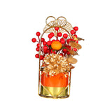 Maxbell Chinese New Year Flower Basket Festival Ornament Tabletop for Holiday Home Orange