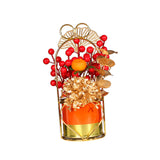Maxbell Chinese New Year Flower Basket Festival Ornament Tabletop for Holiday Home Orange