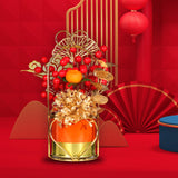 Maxbell Chinese New Year Flower Basket Festival Ornament Tabletop for Holiday Home Orange