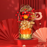 Maxbell Chinese New Year Flower Basket Festival Ornament Tabletop for Holiday Home Orange