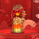 Maxbell Chinese New Year Flower Basket Festival Ornament Tabletop for Holiday Home Orange